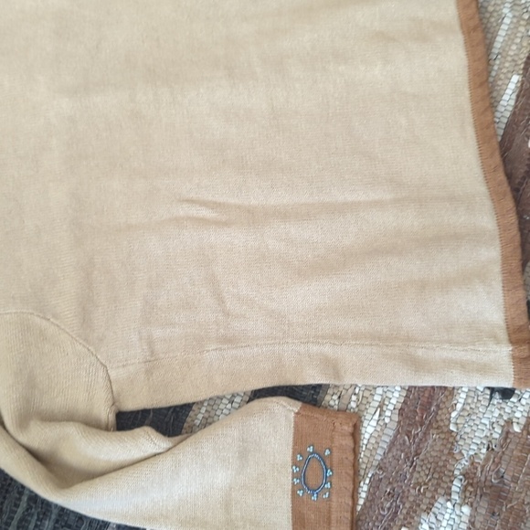 Vtg Storybook knit southwestern cowgirl turquoise beaded tan cardigan NWT Sz 3X - Picture 9 of 15